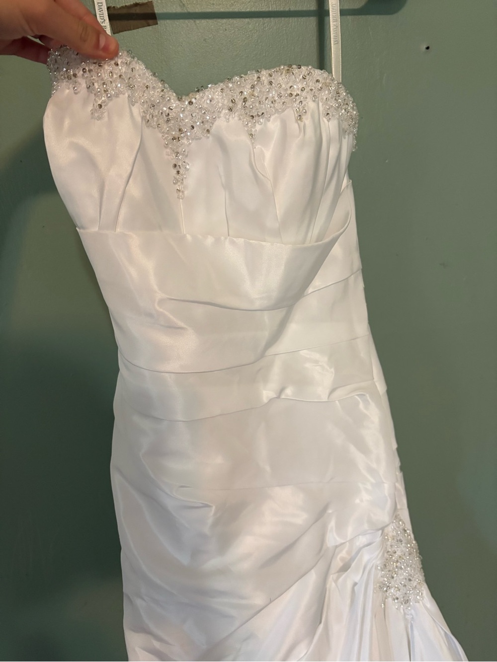 David’s Bridal Beaded Strapless Wedding Dress